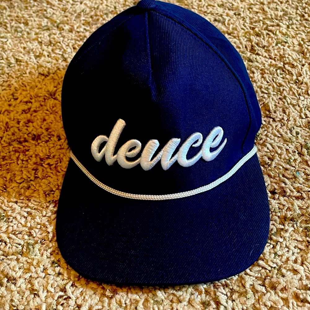 Deuce Premium Golf Accessories Signature Tour Men’s Navy Blue White Rope Hat